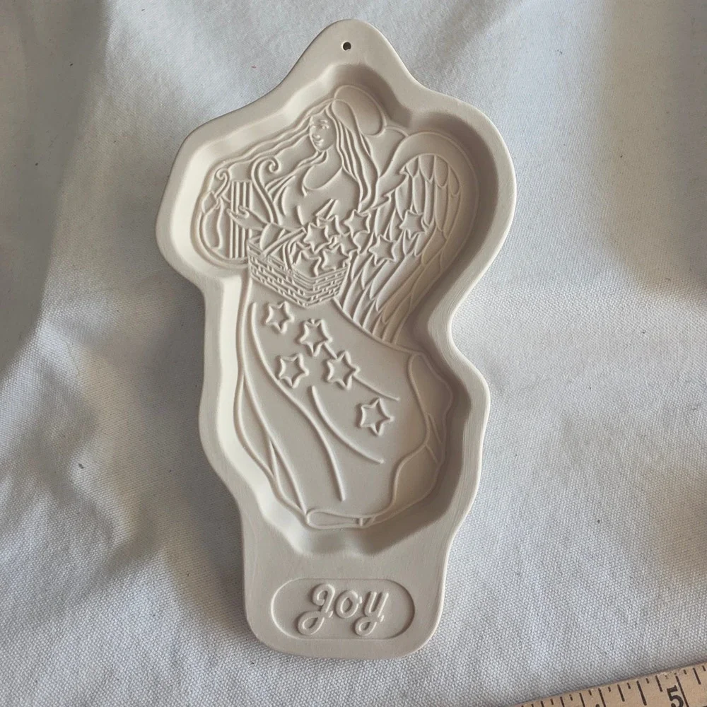 Longaberger Pottery Christmas Cookie Mold Lot of 3 1990 1991 1996 Santas & Angel